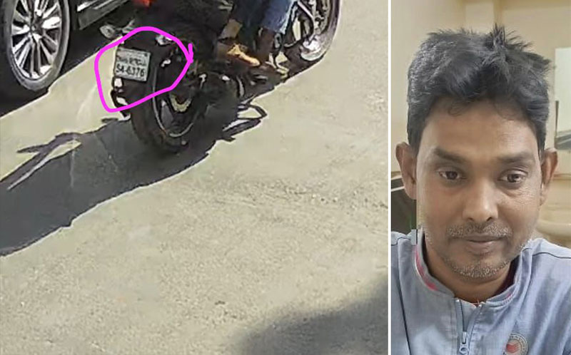 শরিফ ওসমান হাদিকে হত্যাচেষ্টায় ব্যবহৃত মোটরসাইকেল ও সেটির মালিক। ছবি: র‍্যাব