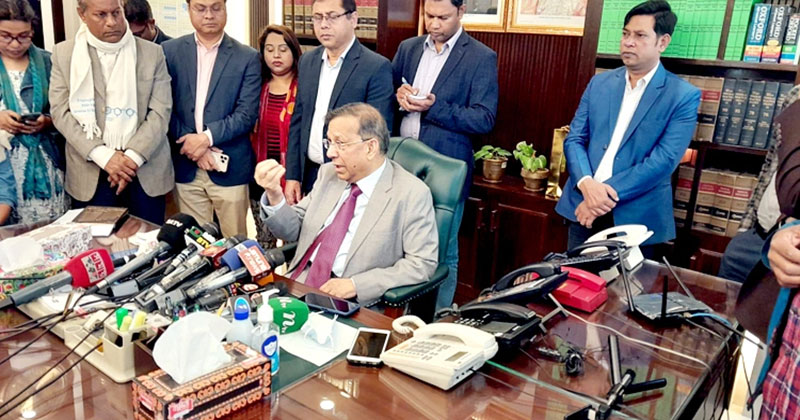 লু তত্ত্বাবধায়ক সরকার সম্পর্কে জানতে চেয়েছেন: আইনমন্ত্রী