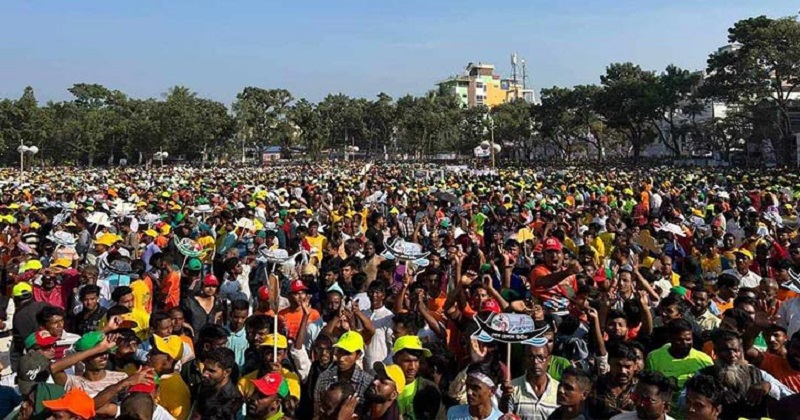 কানায় কানায় পূর্ণ প্রধানমন্ত্রীর নির্বাচনী সভাস্থল