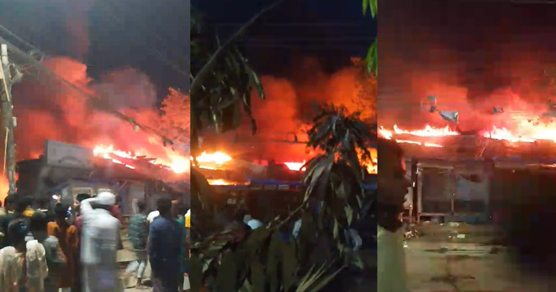 ঢাকার খিলগাঁও তালতলা মার্কেটের পাশে ভয়াবহ আগুন 