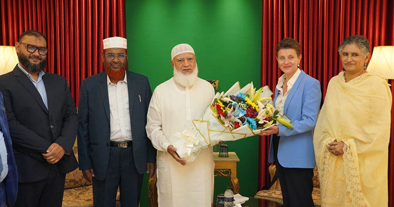 জামায়াত আমিরের সঙ্গে জাতিসংঘের আবাসিক সমন্বয়কারী গোয়েন লুইসের সাক্ষাৎ
